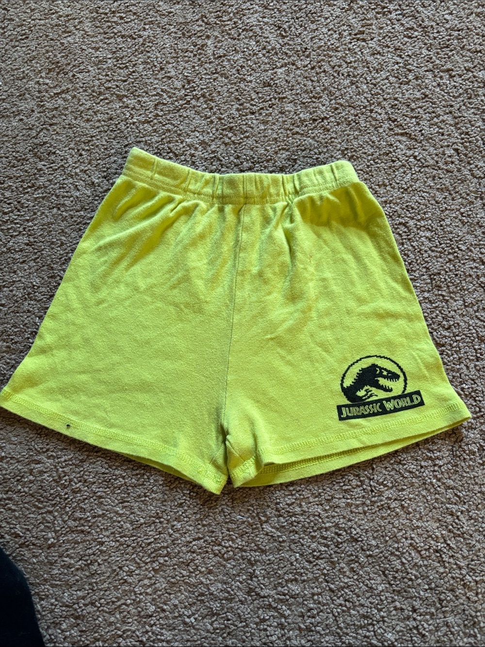 #310 Jurassic World Neon Yellow Kids Shorts